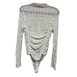 Free people white crotchet style long sleeve bodysuit size medium
